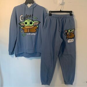 Star Wars Baby Yoda Cotton Blend Matching hoodie sweatpants Women’s Size Medium